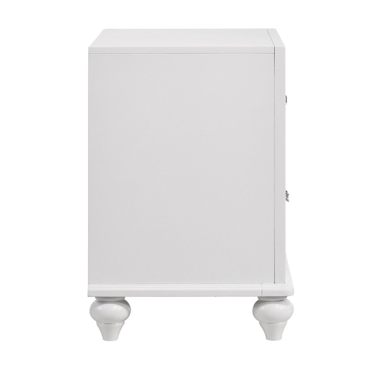 Nightstand with 2 Drawers and Glittery Acrylic Front, White  - BM246083