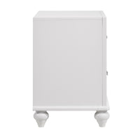 Nightstand with 2 Drawers and Glittery Acrylic Front, White  - BM246083