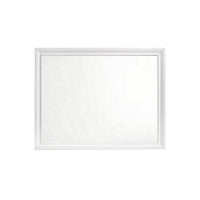 Wall Mirror with Rectangular Molded Wooden Frame, White  - BM246085