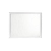 Wall Mirror with Rectangular Molded Wooden Frame, White  - BM246085