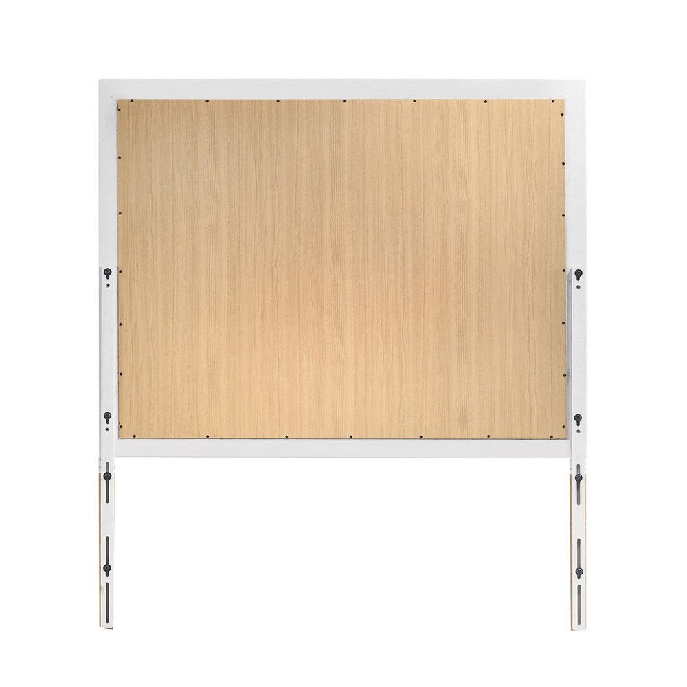 Wall Mirror with Rectangular Molded Wooden Frame, White  - BM246085