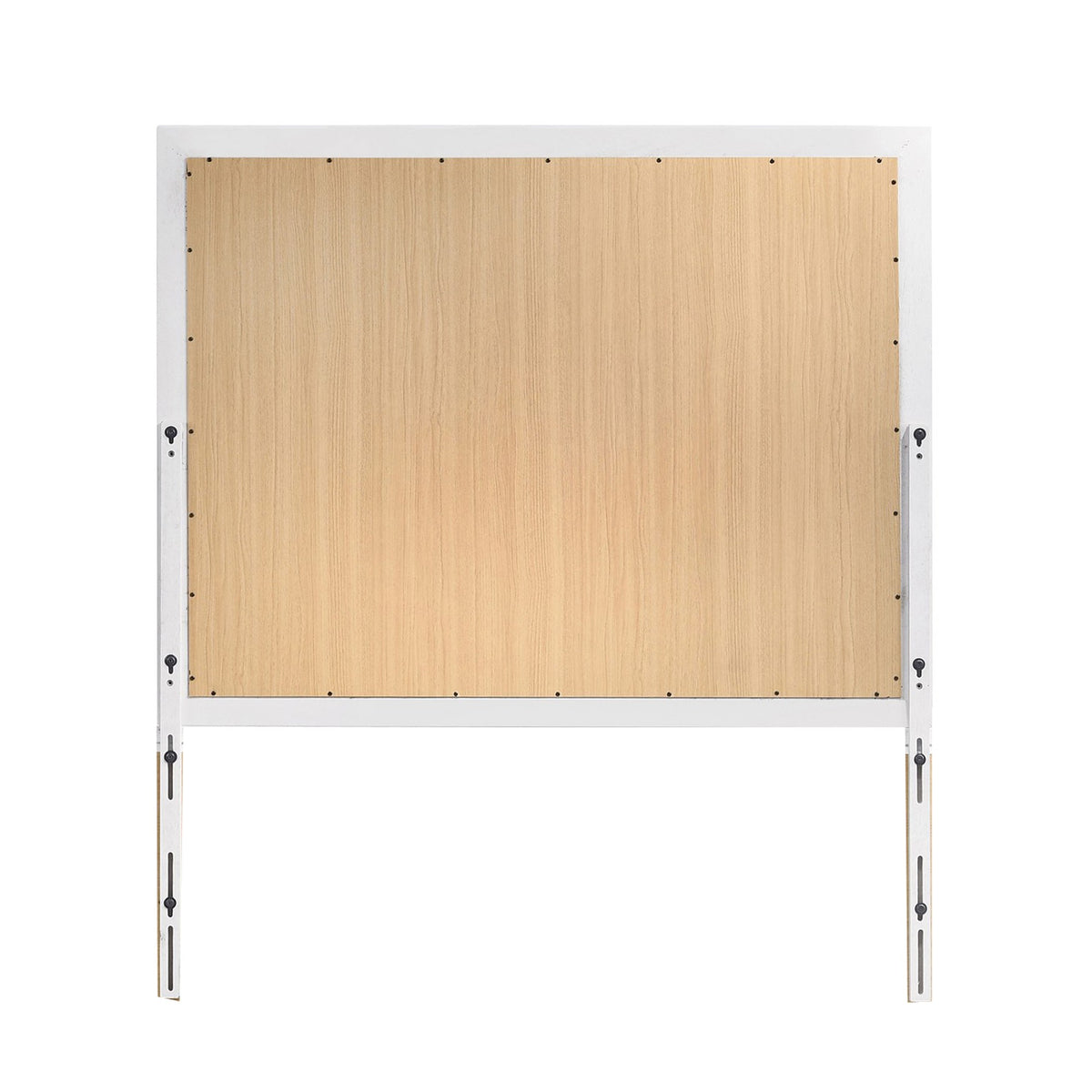 Wall Mirror with Rectangular Molded Wooden Frame, White  - BM246085
