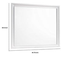 Wall Mirror with Rectangular Molded Wooden Frame, White  - BM246085