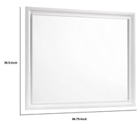 Wall Mirror with Rectangular Molded Wooden Frame, White  - BM246085