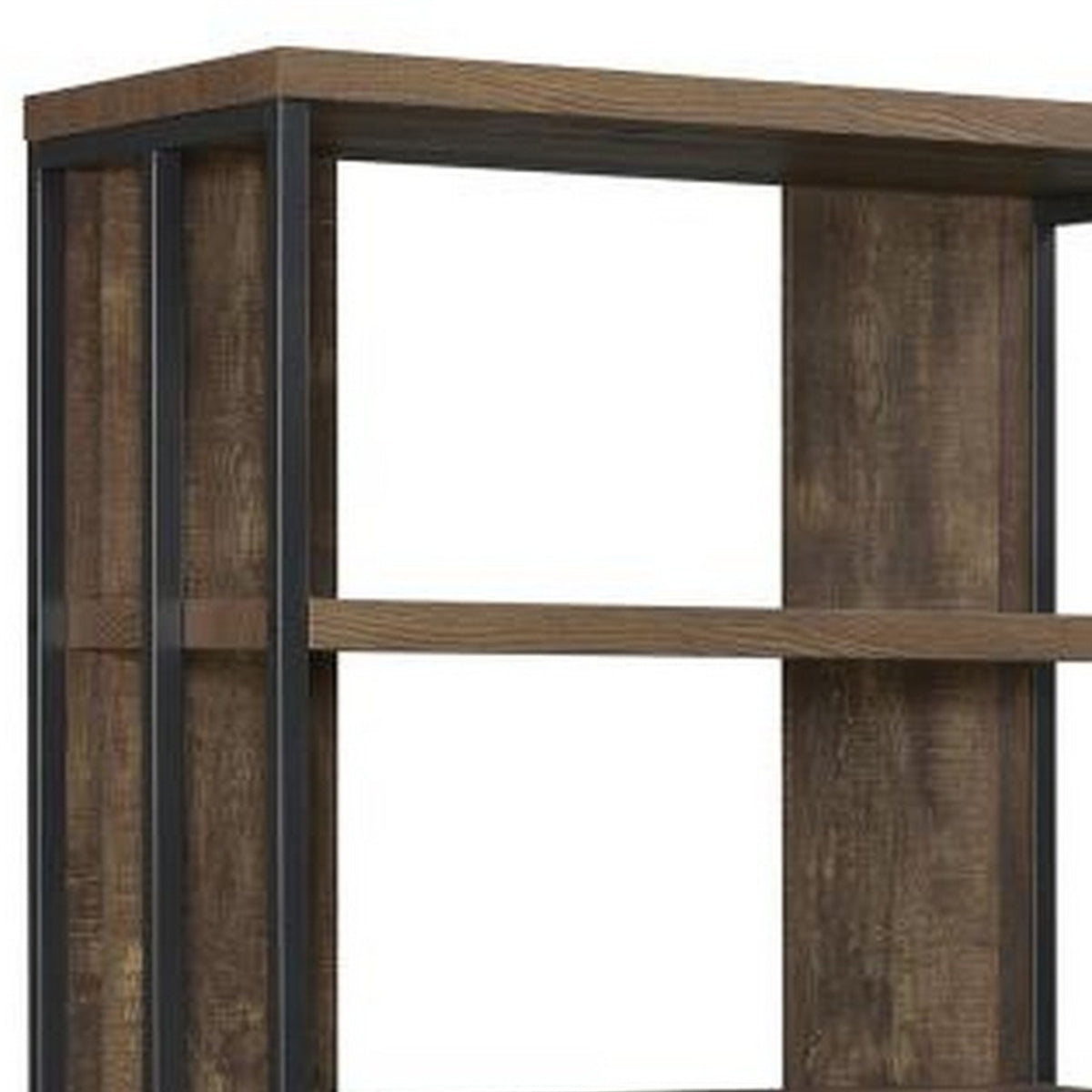 Wooden Bookcase with 3 Tier Shelves and 2 Doors, Brown  - BM246099
