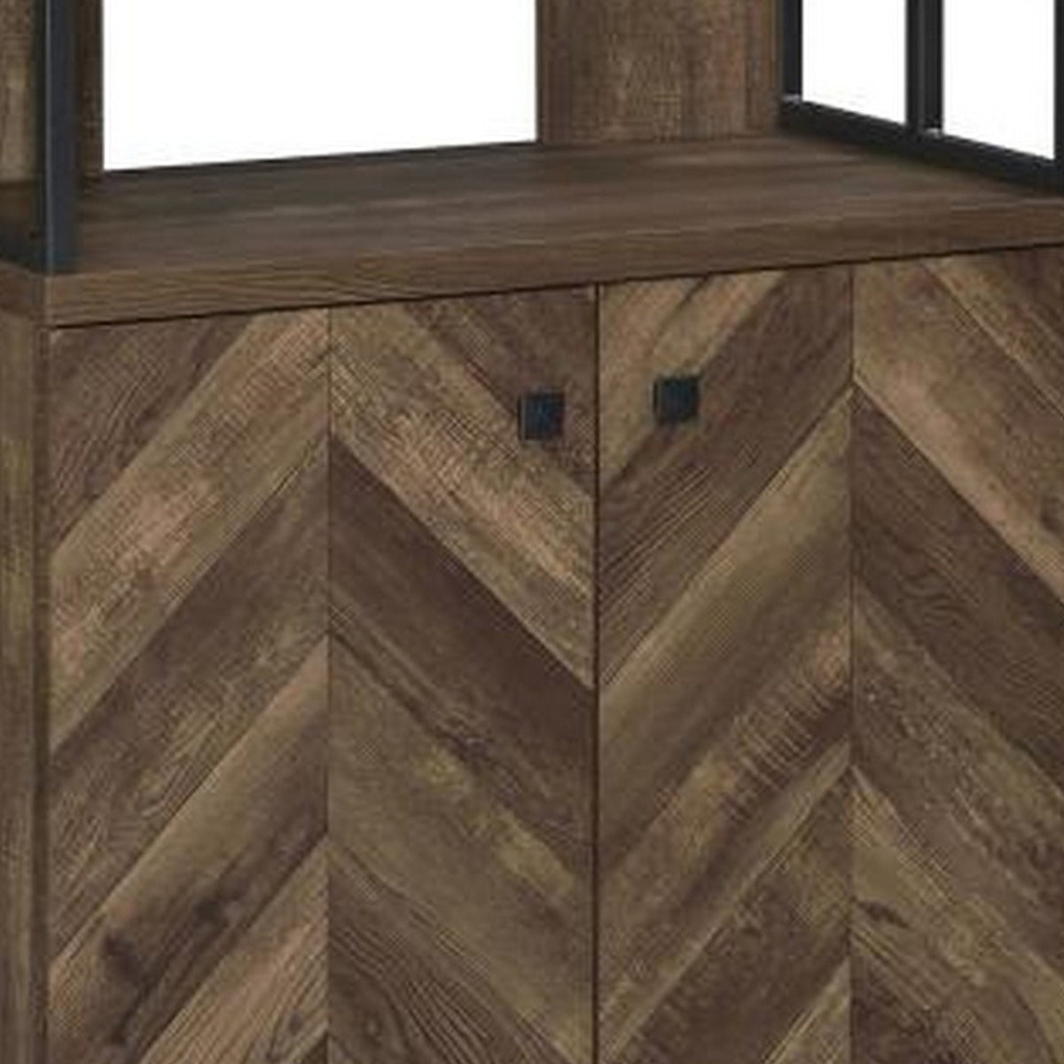 Wooden Bookcase with 3 Tier Shelves and 2 Doors, Brown  - BM246099