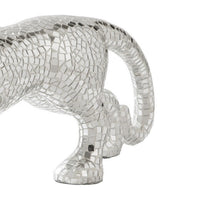 Mirrored Standing Panther with Glass Mosaic Pattern, Silver  - BM246971