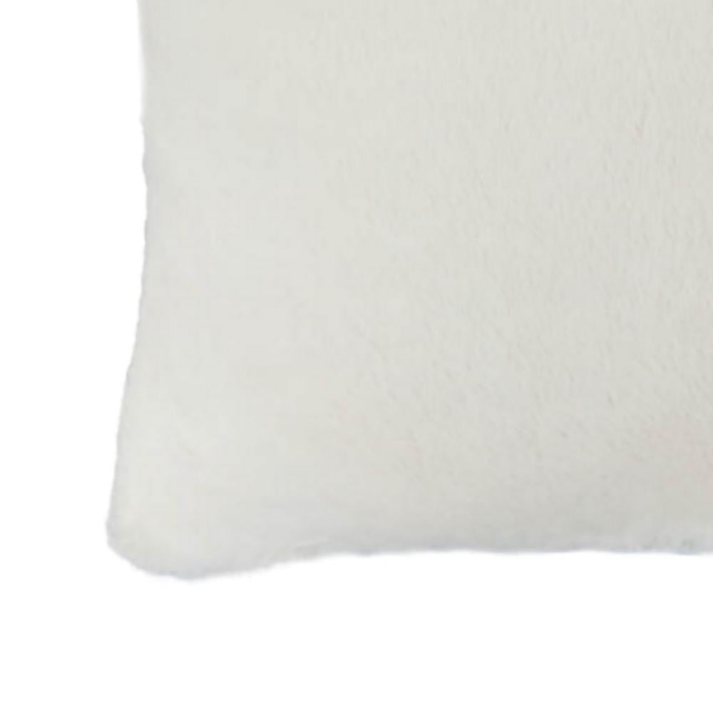 Faux Fur Pillow with Removable Cover and Zipper Closure, Set of 2, White By Casagear Home