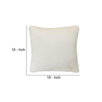 Faux Fur Pillow with Removable Cover and Zipper Closure, Set of 2, White By Casagear Home