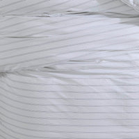 3 Piece Queen Comforter Set with Pinstripe Pattern, White and Black  - BM246985