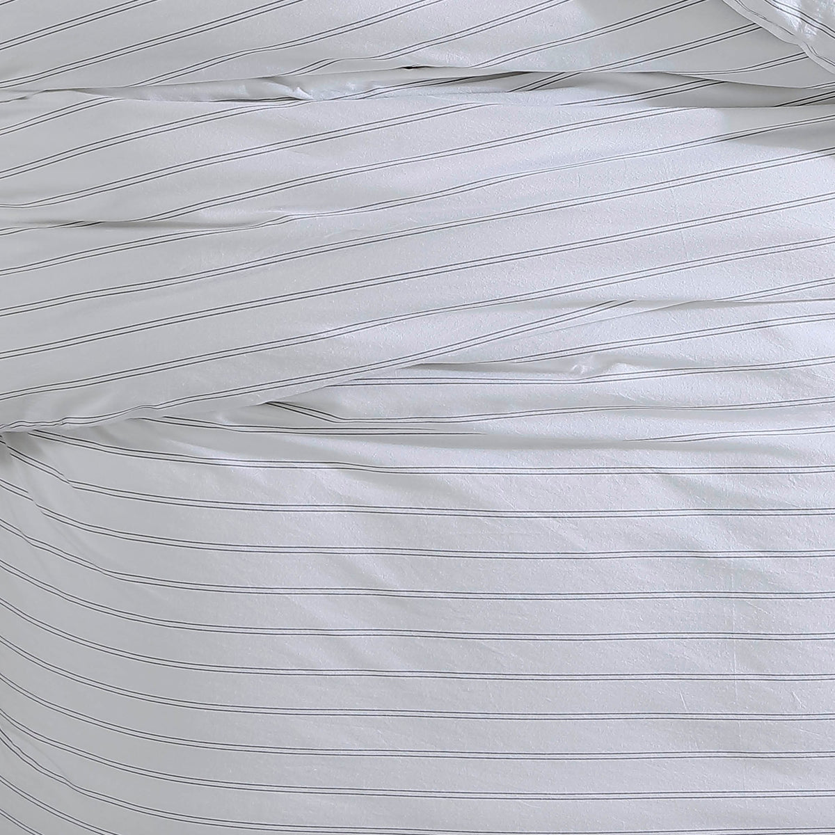 3 Piece King Comforter Set with Pinstripe Pattern, White and Black  - BM246994