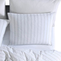 3 Piece King Comforter Set with Pinstripe Pattern, White and Black  - BM246994