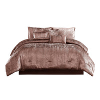 7 Piece Queen Comforter Set with Shimmering Appeal, Pink  - BM247022