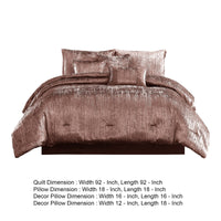 7 Piece Queen Comforter Set with Shimmering Appeal, Pink  - BM247022