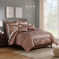7 Piece Queen Comforter Set with Shimmering Appeal, Pink  - BM247022
