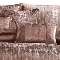 7 Piece King Comforter Set with Shimmering Appeal, Pink  - BM247028