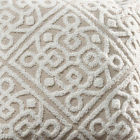 Veria Decorative Pillow Cover with Celtic Knot The Urban Port, White and Beige By Casagear Home