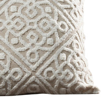 Veria Decorative Pillow Cover with Celtic Knot The Urban Port, White and Beige By Casagear Home