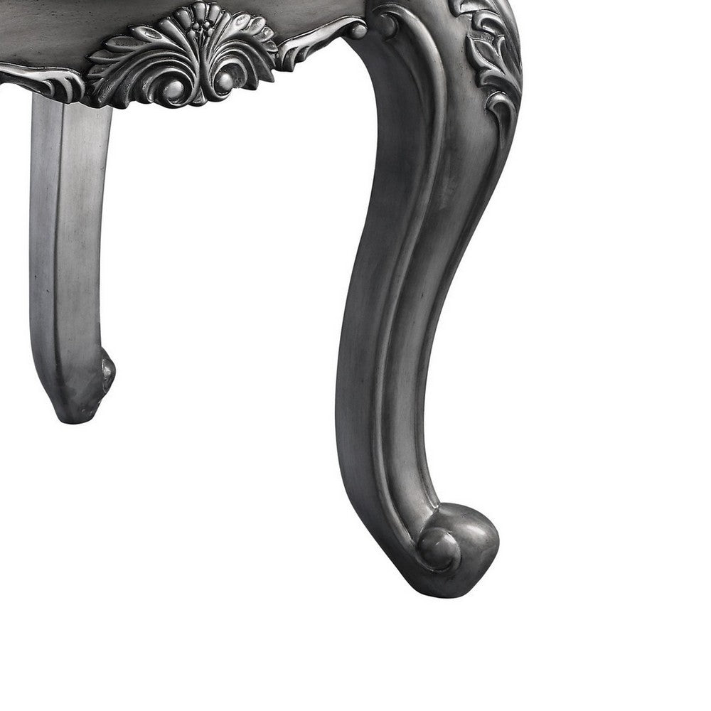 End Table with Marble Top and Queen Anne Legs, Gray - BM250188