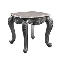 End Table with Marble Top and Queen Anne Legs, Gray - BM250188