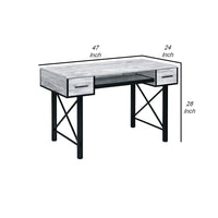 Computer Desk with 2 Drawers and Keyboard Tray, Gray and Black - BM250191