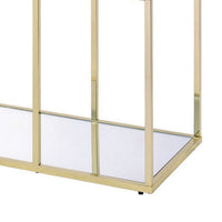 3 Tier Sofa Table with Glass Shelves and Metal Frame, Gold - BM250196