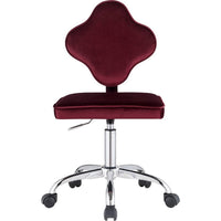 Office Chair with Leaf Shape Back and Metal Star base, Red - BM250204