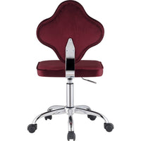 Office Chair with Leaf Shape Back and Metal Star base, Red - BM250204