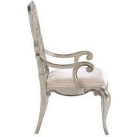 Arm Chair with Open Scrolled Design Back, Set of 2, Champagne Gold - BM250211