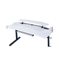Gaming Table with USB Plugin and Headset Rack, White - BM250223