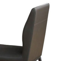 Chair with Faux Leather and Sleek Metal Legs, Gray - BM250230