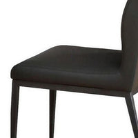 Chair with Faux Leather and Sleek Metal Legs, Gray - BM250230