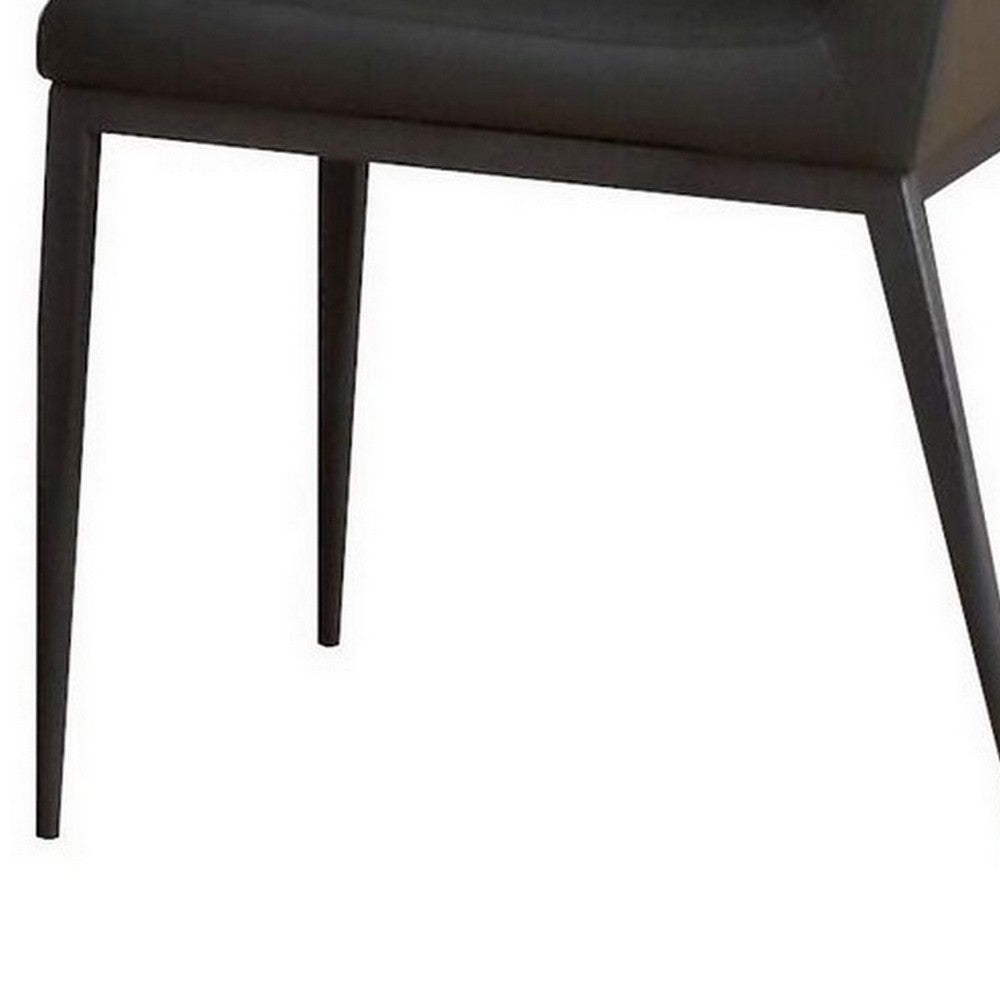 Chair with Faux Leather and Sleek Metal Legs, Gray - BM250230