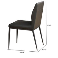 Chair with Faux Leather and Sleek Metal Legs, Gray - BM250230
