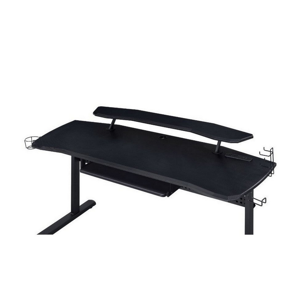 Gaming Table with USB Plugin and Headset Rack, Black - BM250240