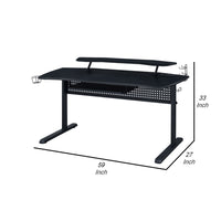 Gaming Table with USB Plugin and Headset Rack, Black - BM250240