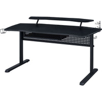 Gaming Table with USB Plugin and Headset Rack, Black - BM250240