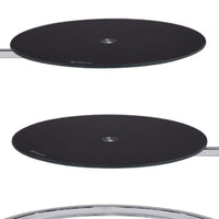 20 Inch Accent Table with 2 Tier Swivel Glass Shelves, Black and Chrome - BM250241