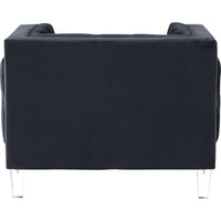 Velvet Upholstered Chair, with Tufted Details and Acrylic Legs, Black - BM250242