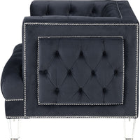 Velvet Upholstered Chair, with Tufted Details and Acrylic Legs, Black - BM250242