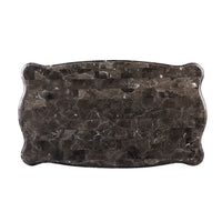 Coffee Table with Scalloped Marble Top and Anne Legs, Gray and Brown - BM250252