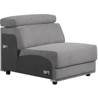 Fabric Upholstered Modular Armless Chair, Dark Gray - BM250269