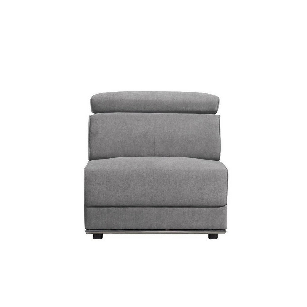 Fabric Upholstered Modular Armless Chair, Dark Gray - BM250269