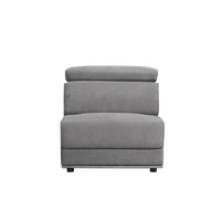 Fabric Upholstered Modular Armless Chair, Dark Gray - BM250269