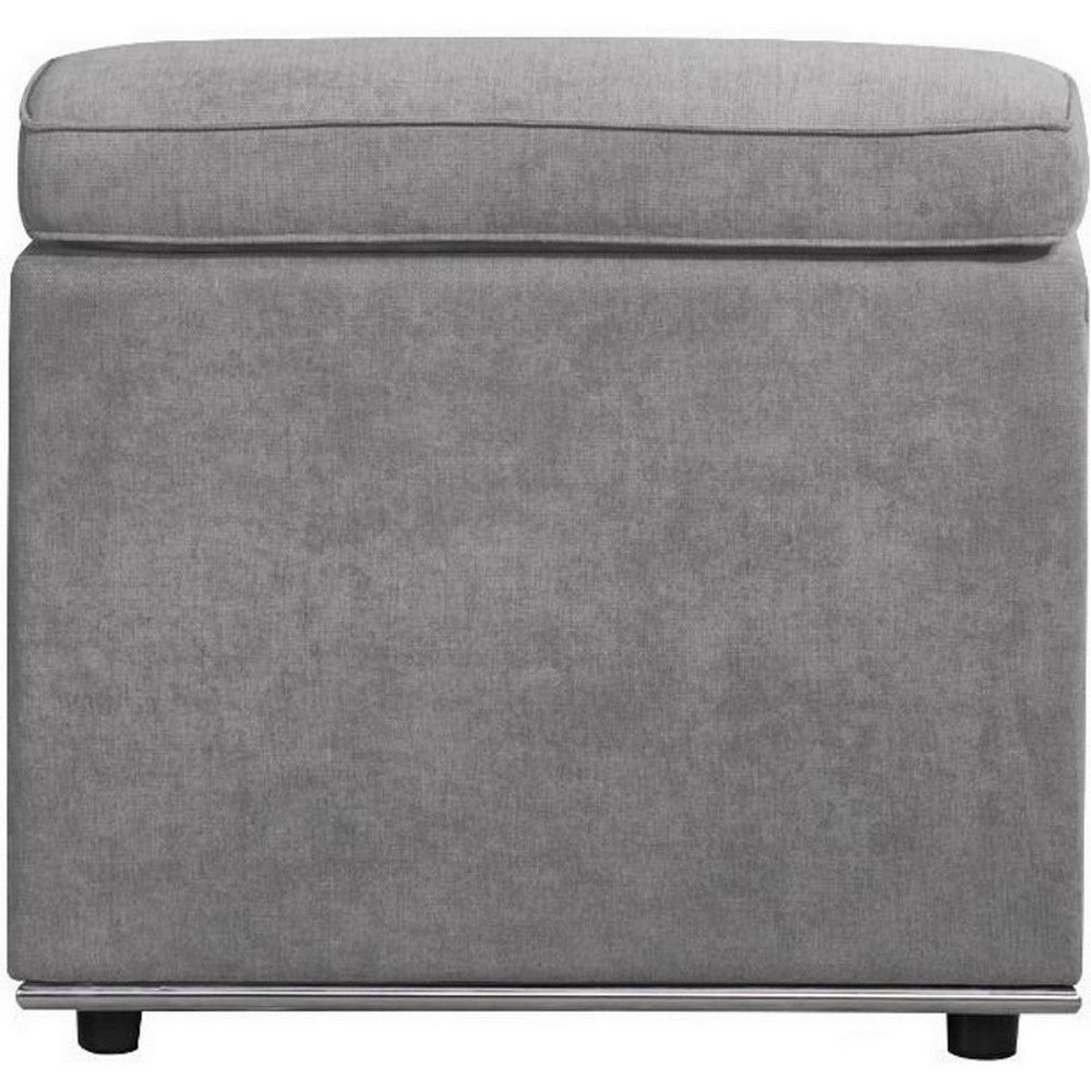 Fabric Upholstered Modular Armless Chair, Dark Gray - BM250269