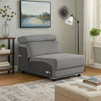 Fabric Upholstered Modular Armless Chair, Dark Gray - BM250269