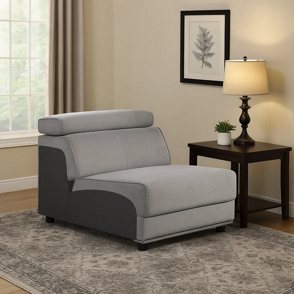 Fabric Upholstered Modular Armless Chair, Dark Gray - BM250269
