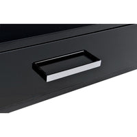 Writing Desk with MDF 2 Drawers and Metal Legs, Black and Chrome - BM250281