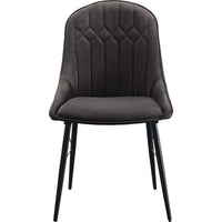 Fabric Upholstered Side Chair, Set of 2, Gray and Black - BM250287