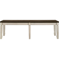 Bench with Rectangle Top and Thick Block Legs, Brown and Cream - BM250292